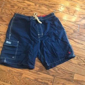 Looks Good Men’s Large Navy Polo Swim Trunks 🦞